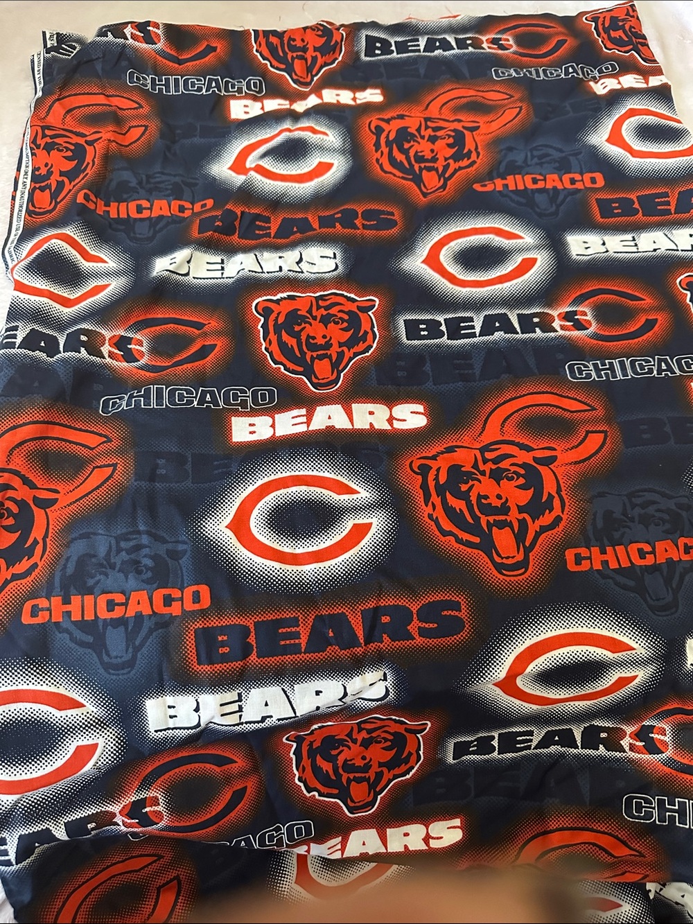 2 yards NFL Chicago Bears Sewing 🧵fabric- YardNavy & Orange Team Design cotton